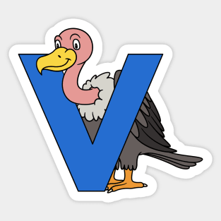 Letter V with Vulture Sticker